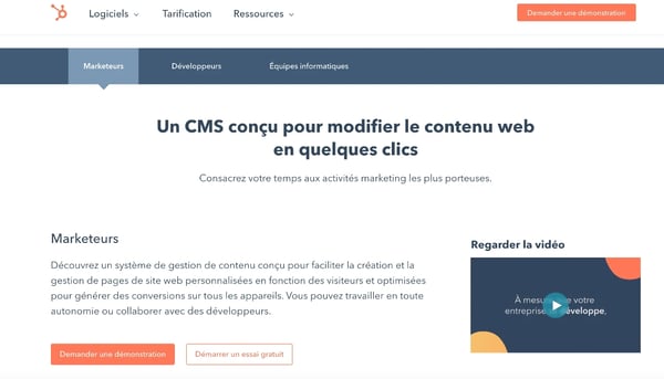 Sur cette photo, l'interface du CMS.