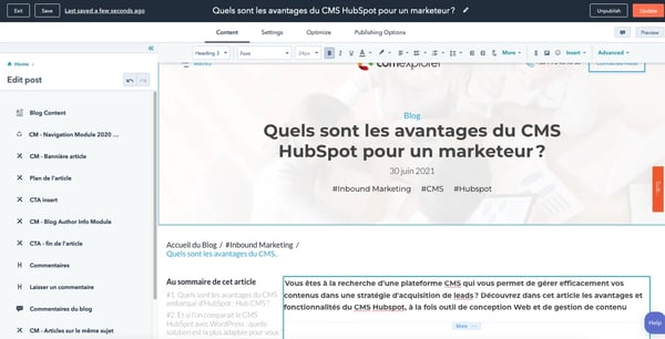 Quels sont les avantages du CMS HubSpot pour un marketeur ?