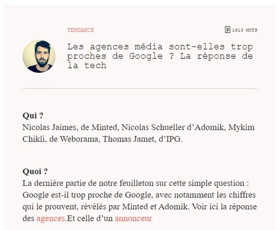 Extrait de la newsletter : La lettre du petit Web