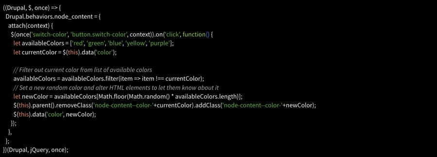 Capture d'écran du code pour créer le fichier node_content.js