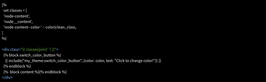 Capture d'écran du code pour modifier le template node-content.yml